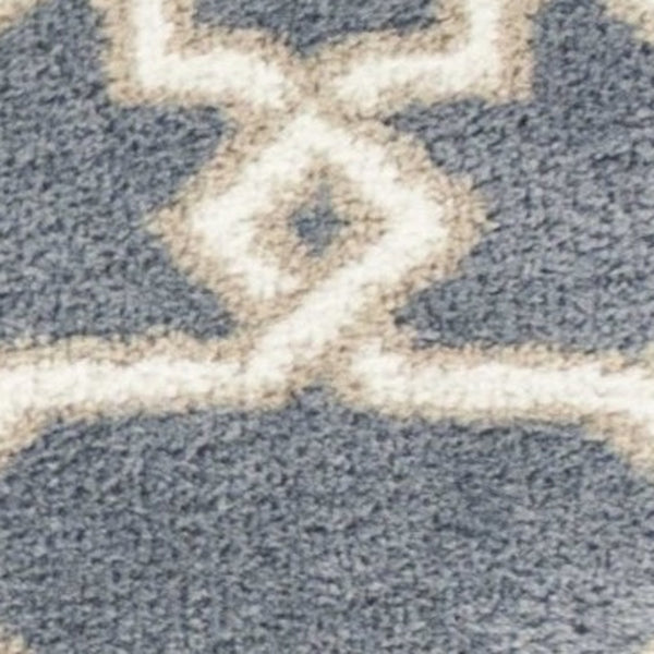 Homeroots 5' X 8' Slate Blue Geometric Pattern Microfiber Indoor Area Rug  Microfiber 353039