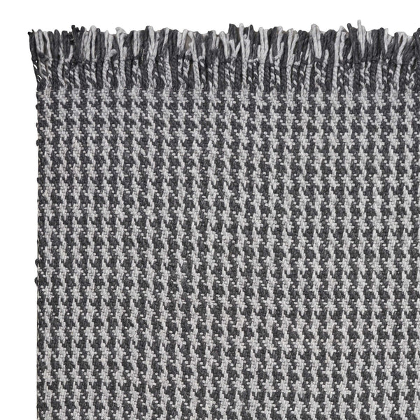Homeroots 5' X 8' Grey Hand Woven Houndstooth Indoor Area Rug  Wool 353054