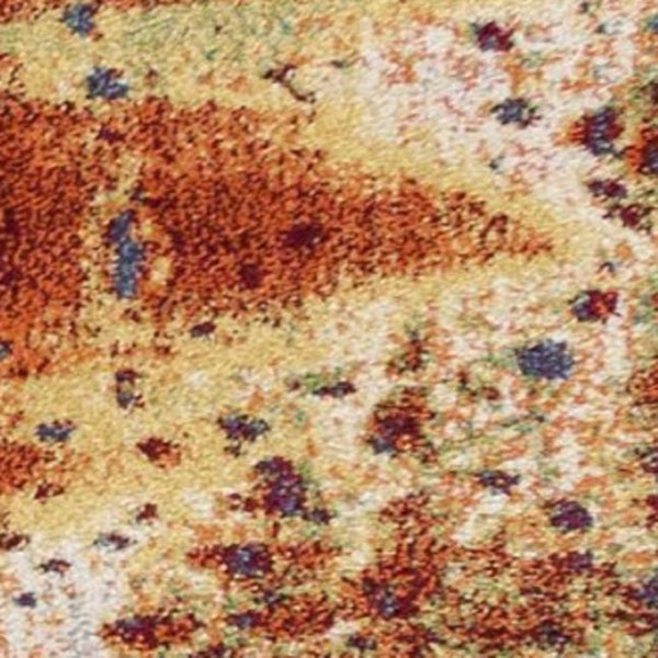 HomeRoots 8' Blue, Rust, and Orange Abstract Area Rug - Modern Design for Durable Living Room Style and Comfort 6' X 9' 353060