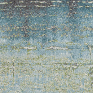 HomeRoots 7' Modern Abstract Area Rug in Blue and Green - Soft, Durable, Stain-Resistant for High-Traffic Areas 7' X 10' 353061