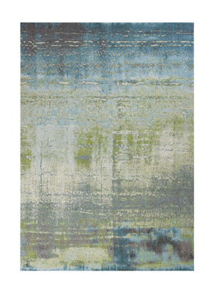 HomeRoots 7' Modern Abstract Area Rug in Blue and Green - Soft, Durable, Stain-Resistant for High-Traffic Areas 7' X 10' 353061
