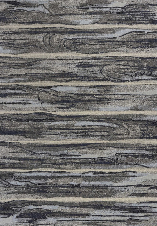 HomeRoots 8' Gray Blue and Black Abstract Area Rug - Modern Design, Durable, Soft, Perfect for Busy Homes 6' X 9' 353064