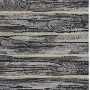 HomeRoots 8' Gray Blue and Black Abstract Area Rug - Modern Design, Durable, Soft, Perfect for Busy Homes 6' X 9' 353064