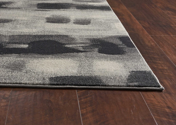 HomeRoots 8' Abstract Area Rug in Gray, Black & Ivory - Modern Design for Sophisticated Home Décor and Comfort 6' X 9' 353066