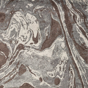HomeRoots 7' Modern Brown and Ivory Abstract Area Rug - Stylish, Durable Design for Living Spaces and More 7' X 10' 353067