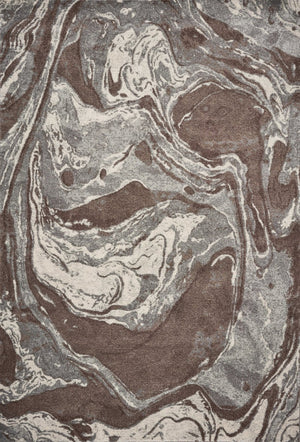 HomeRoots 7' Modern Brown and Ivory Abstract Area Rug - Stylish, Durable Design for Living Spaces and More 7' X 10' 353067