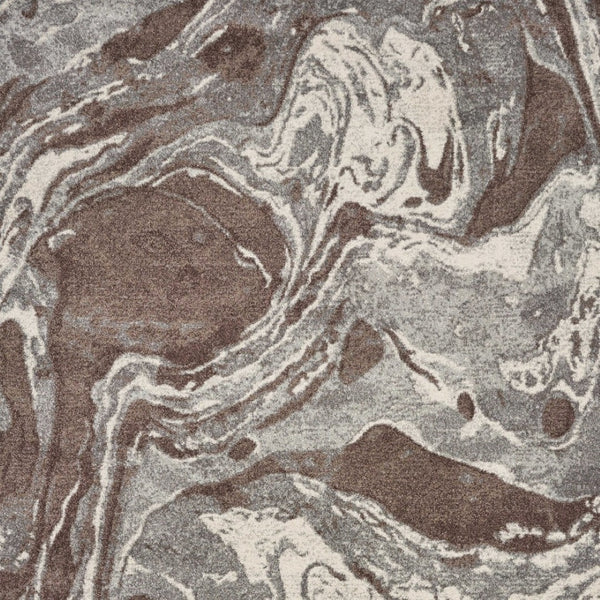 HomeRoots 7' Modern Brown and Ivory Abstract Area Rug - Stylish, Durable Design for Living Spaces and More 7' X 10' 353067
