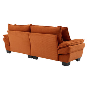 English Elm Corduroy Modern Sofa Sleeper Loveseat with Double-Layer Cushions, Two Pillows, Sturdy Frame 84" Orange W676P227342