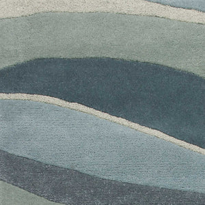 HomeRoots 3'' Hand-Tufted Wool Area Rug in Blue Gray & Ivory - Modern Abstract Design for Any Space 5' X 8' 353099
