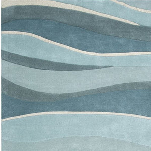 HomeRoots 3'' Hand-Tufted Wool Area Rug in Blue Gray & Ivory - Modern Abstract Design for Any Space 5' X 8' 353099