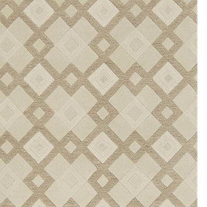 HomeRoots 3'' Ivory and Brown Geometric Wool Area Rug – Handcrafted Plush Comfort for Modern Home Décor 5' X 8' 353100