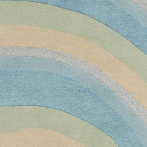 HomeRoots 3' Abstract Hand-Tufted Wool Area Rug in Blue, Beige, and Green - Cozy Modern Decor for Small Spaces 5' X 8' 353101