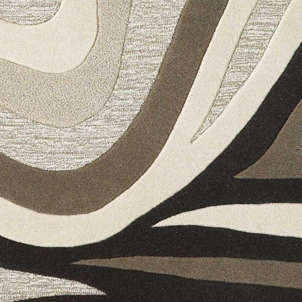 HomeRoots 5' Hand-Tufted Wool Area Rug in Abstract Beige, Ivory, and Black – Modern Comfort for Your Home 5" x 8" 353105