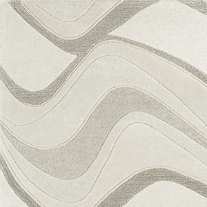 HomeRoots 7' Ivory and Gray Abstract Wool Runner Rug - Hand-Tufted, Soft Texture, Perfect for Hallways & Entryways 5' X 8' 353109
