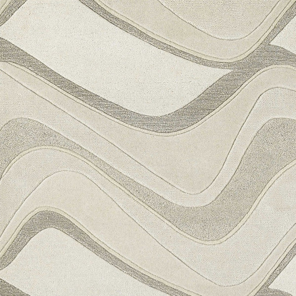 HomeRoots 7' Ivory and Gray Abstract Wool Runner Rug - Hand-Tufted, Soft Texture, Perfect for Hallways & Entryways 5' X 8' 353109
