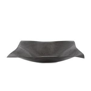 Howard Elliott Etched Crossways Wavy Edged Bowl - Handcrafted Accent Piece With Intricate Texture For Your Home Gray Aluminum 35313-howard-elliott