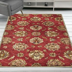 Homeroots 5' X 8' Red Hand Tufted Traditional Floral Indoor Area Rug  Wool 353134