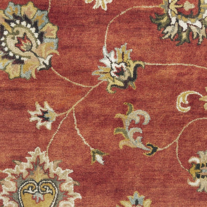Homeroots 5' X 8' Sienna Floral Vine Wool Indoor Area Rug  Wool 353138