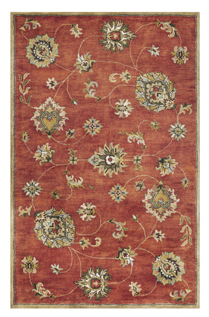 Homeroots 5' X 8' Sienna Floral Vine Wool Indoor Area Rug  Wool 353138