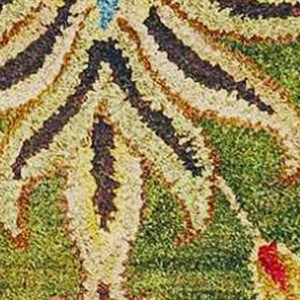 Homeroots 5' X 8' Green And Red Wool Floral Vines Hand Tufted Area Rug  Wool 353139