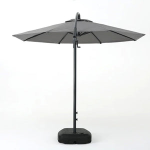 English Elm Christopher Knight Home® - Simple Banana Shape Hanging Umbrella - Stylish Gray Canopy For Outdoor Shade & Easy Assembly 60641.00GRYSET