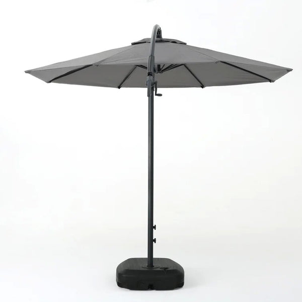 English Elm Christopher Knight Home® - Simple Banana Shape Hanging Umbrella - Stylish Gray Canopy For Outdoor Shade & Easy Assembly 60641.00GRYSET