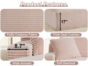 English Elm Indoor Oversized Double Chair Sleeper Sofa Wide Low Profile Minimalist Lounge Seat Pink W2100S00353