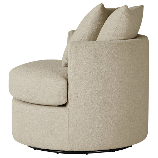 English Elm Quinn Swivel Accent Chair Rounded Silhouette Fabric Upholstery for Living Room Camel B062P441090