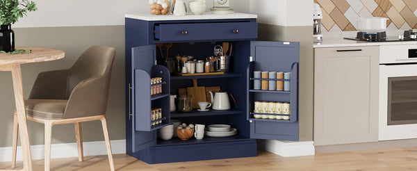 English Elm Topmax Modern Freestanding Kitchen Pantry - Stylish Storage Solution In Blue! N717P221574C-GIGA