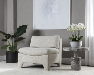 Sunpan Dallin Lounge Chair - Contemporary Design with Eye-Catching Shape and Fully Upholstered Legs Boho Oatmeal