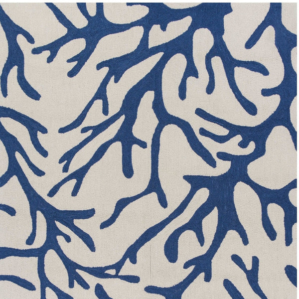 Homeroots 2' X 4' Ivory And Blue Area Rug - Stylish Accent For Living Spaces, Adds Warmth & Sophistication 2" X 4" Polyester 353397