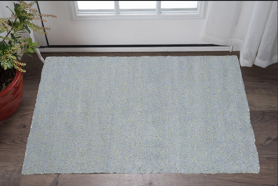 Homeroots 2' X 4' Polyester Blue Heather Area Rug  Polyester 353411