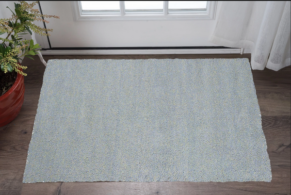 Homeroots 2' X 4' Polyester Blue Heather Area Rug  Polyester 353411