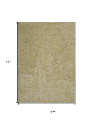 Homeroots 2' X 4' Polyester Yellow Heather Area Rug  Polyester 353415