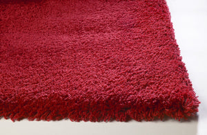 Homeroots 2' X 4' Red Indoor Shag Rug  Polyester 353422