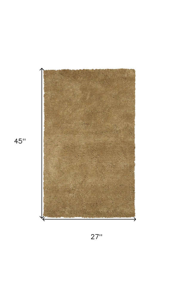 Homeroots 2' X 4' Polyester Gold Area Rug  Polyester 353425