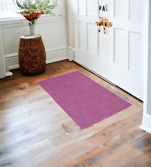 Homeroots 2' X 4' Hot Pink Indoor Shag Rug  Polyester 353430