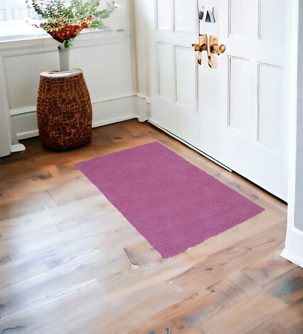 Homeroots 2' X 4' Hot Pink Indoor Shag Rug  Polyester 353430
