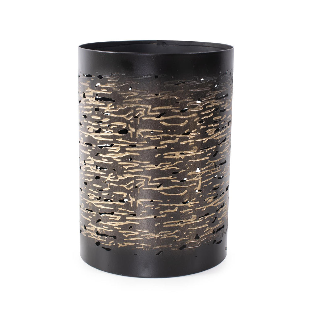 Howard Elliott Golden Thread Candle Holder With Elegant Golden Etchings - Perfect For Stylish Home Décor Black Iron 35346-howard-elliott