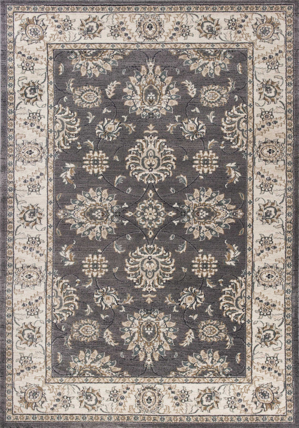 Homeroots 3' X 5' Gray And Ivory Floral Area Rug  Polypropylene 353460