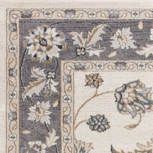Homeroots 3' X 5' Gray And Ivory Floral Area Rug  Polypropylene 353462