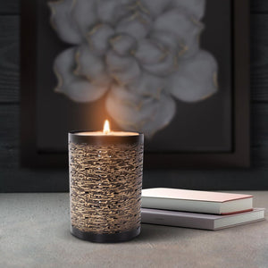 Howard Elliott Golden Thread Candle Holder With Elegant Golden Etchings - Perfect For Stylish Home Décor Black Iron 35346-howard-elliott