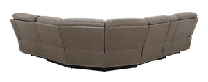 English Elm Kantu Brown Faux Leather Power Motion Sectional Sofa with Zero-Gravity Recline, USB Type-C Charging B2726S00279