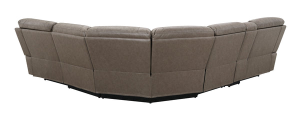 English Elm Kantu Brown Faux Leather Power Motion Sectional Sofa with Zero-Gravity Recline, USB Type-C Charging B2726S00279