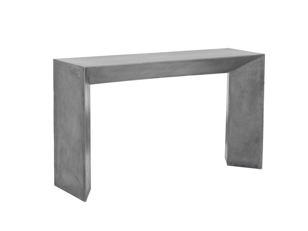 Sunpan Nomad Console Table – Stylish Grey Concrete Design with Unique Texture for Indoor & Covered Outdoor Spaces