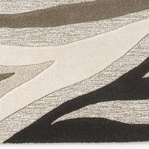 Homeroots 2' X 4' Natural Beige Hand Tufted Abstract Waves Indoor Accent Rug  Wool 353538