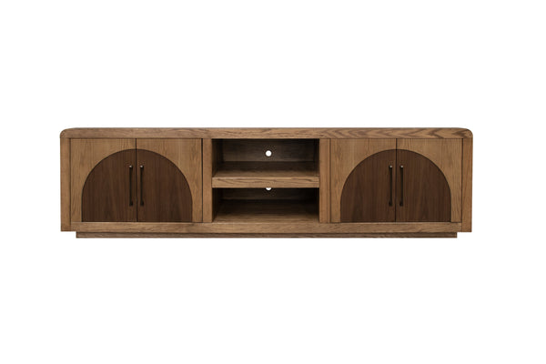 English Elm Eclipse 92" Tv Stand Console For 100" Tvs, Vintage Two-Tone Finish, No Assembly, Ample Storage Options B108P345177