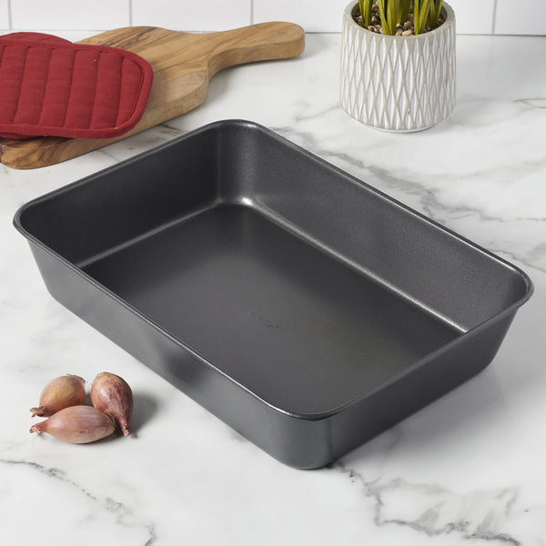 Lenox Dtoc Carbon Steel Roasting Pan with Silicone Nonstick Coating for Even Oven Heat 35357L21