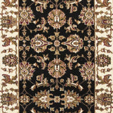 Homeroots 2' X 8' Black Or Ivory Traditional Bordered Rug  Polypropylene 353601