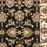 Homeroots 2' X 8' Black Or Ivory Traditional Bordered Rug  Polypropylene 353601